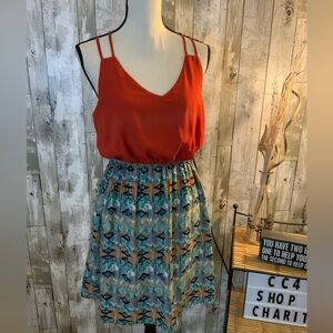 Zouk western mini dress. Size L